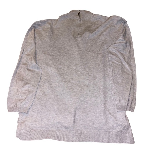 Joan Vass Gray Turtleneck Sweater Relaxed Fit - Picture 5 of 6